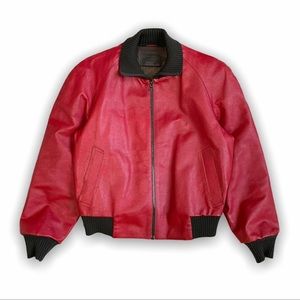 Red Designer Leather Jacket